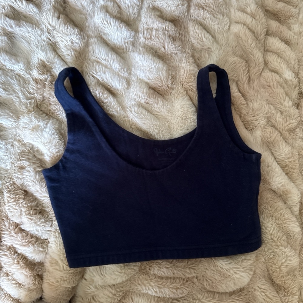 Brandy Melville Black Ribbed Tank Crop Top